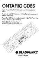 Blaupunkt Ontario-CD-85 - Owners Manual